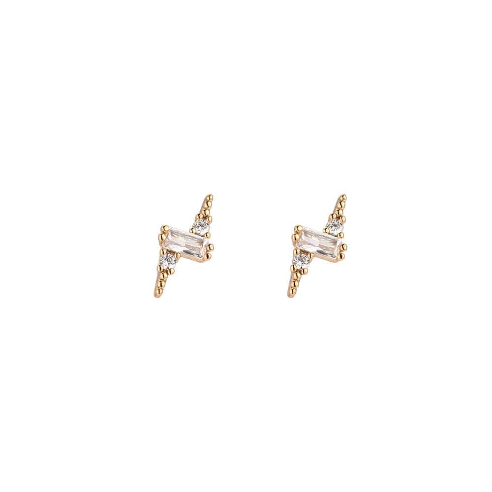 Lightning Bolt Stud Earrings - GLITZ N PIECES