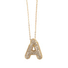 Pavé Bubble Initial Necklace - GLITZ N PIECES