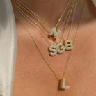 Pavé Bubble Initial Necklace - GLITZ N PIECES