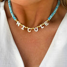 Personalised Friendship Necklace Blue - Pearl - GLITZ N PIECES