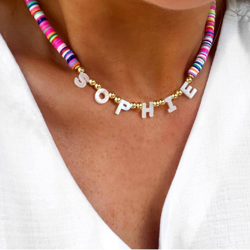 Personalised Friendship Necklace Multicoloured - Pearl - GLITZ N PIECES