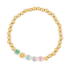 Personalised Friendship Bracelet Gold - Multicolured Glow In The Dark - GLITZ N PIECES