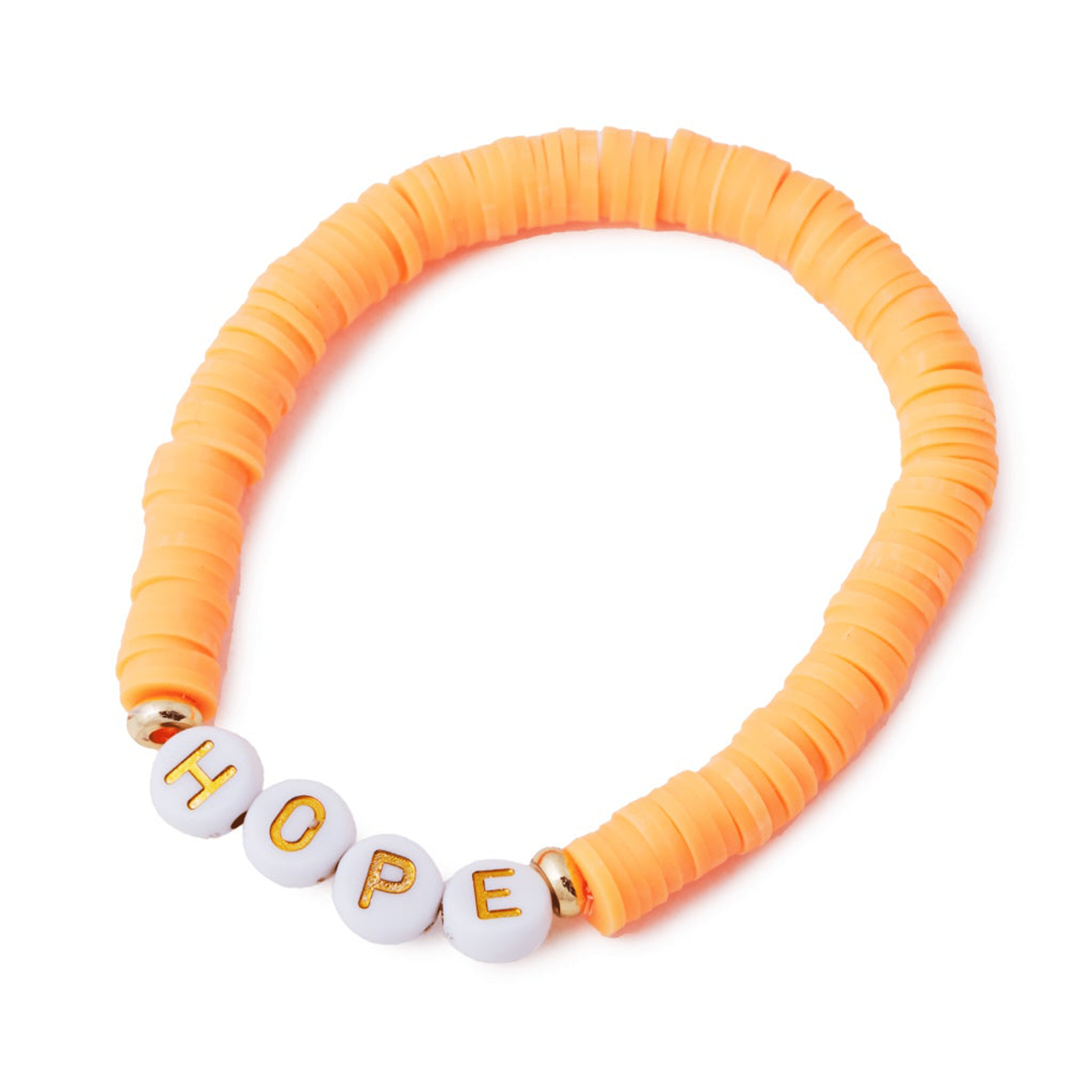 Personalised Friendship Bracelet Orange - Gold & White - GLITZ N PIECES