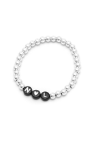 Personalised Friendship Bracelet Silver - Black & White - GLITZ N PIECES