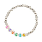 Personalised Friendship Bracelet Silver - Multicolured Glow In The Dark - GLITZ N PIECES