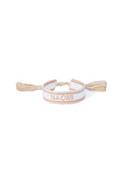 Personalised Woven Bracelet - White & Mocha - GLITZ N PIECES