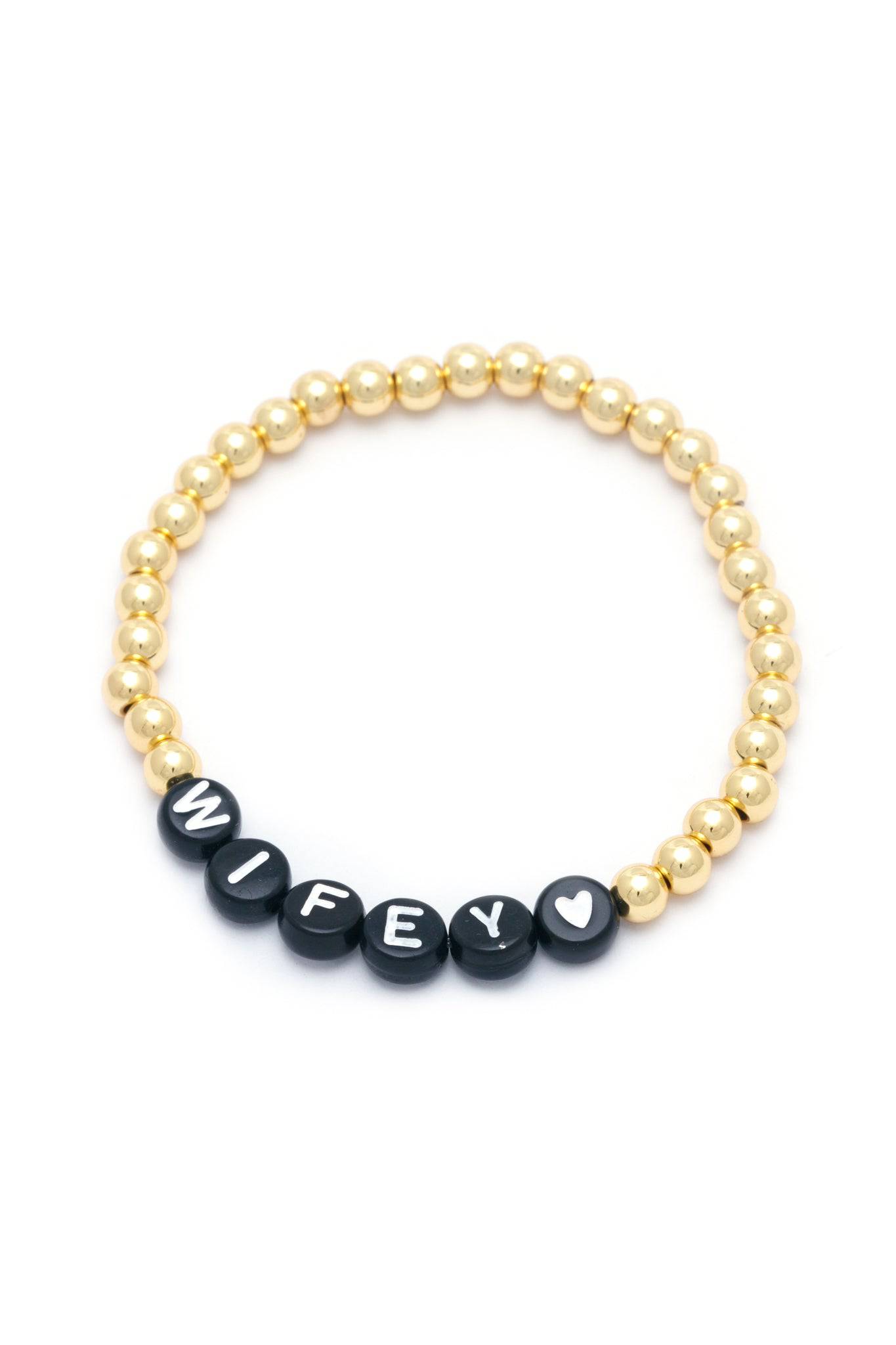 Personalised Friendship Bracelet Gold- Black & White - GLITZ N PIECES