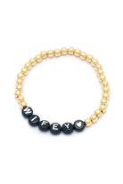 Personalised Friendship Bracelet Gold- Black & White - GLITZ N PIECES