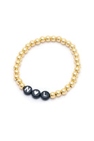 Personalised Friendship Bracelet Gold- Black & White - GLITZ N PIECES